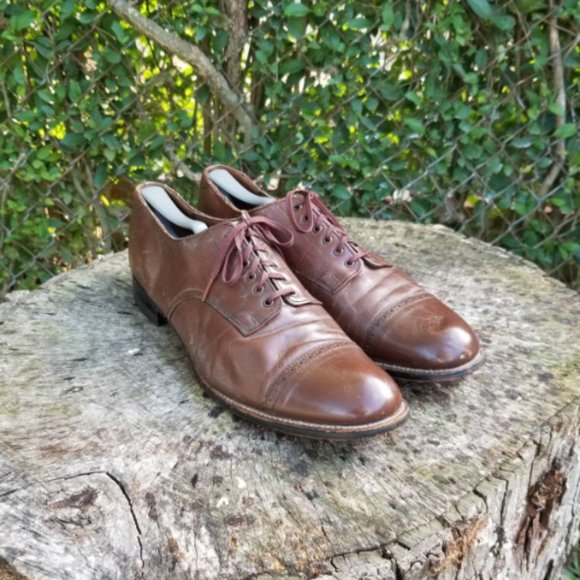 Sz 11.5 Vintage Wingtip Shoes Stacy Adams 70s main image 7